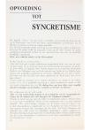 OPVOEDING TOT SYNCRETISME