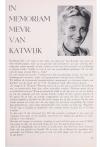 IN MEMORIAM MEVR. VAN KATWIJK