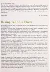 Ik zing van U, o Heere