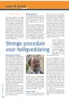 Strenge procedure voor heiligverklaring